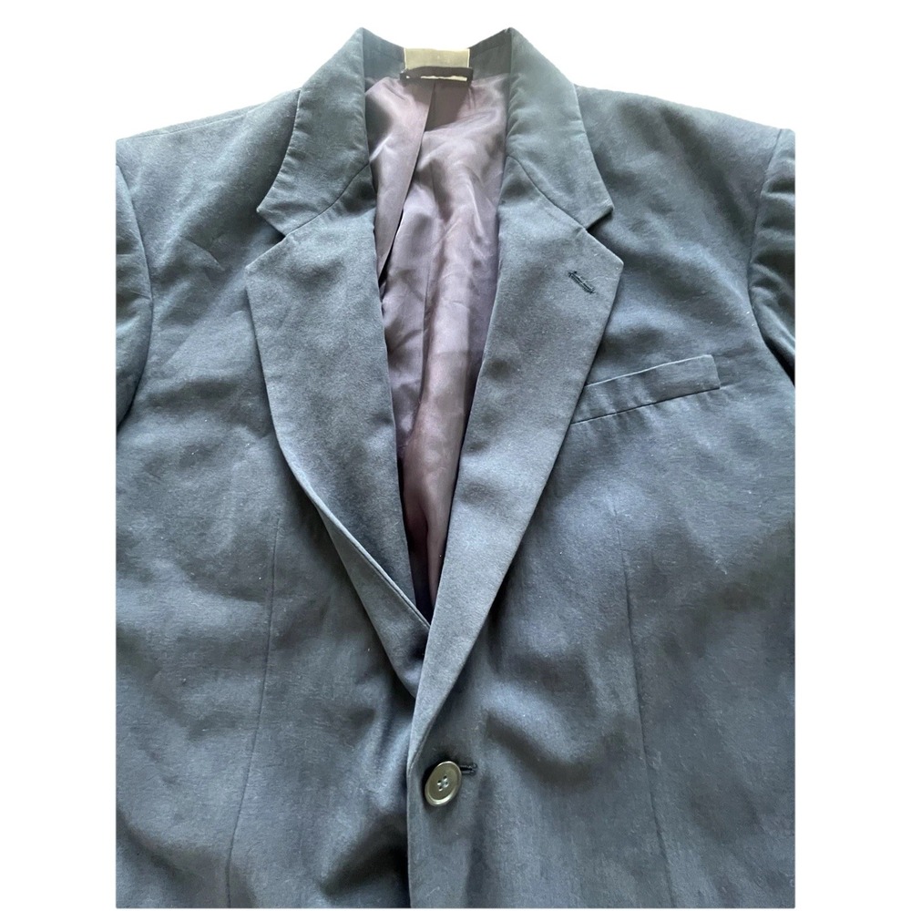 Claiborne Men's Soft Blazer Jacket Coat Size 40R Blue with Purple Lining